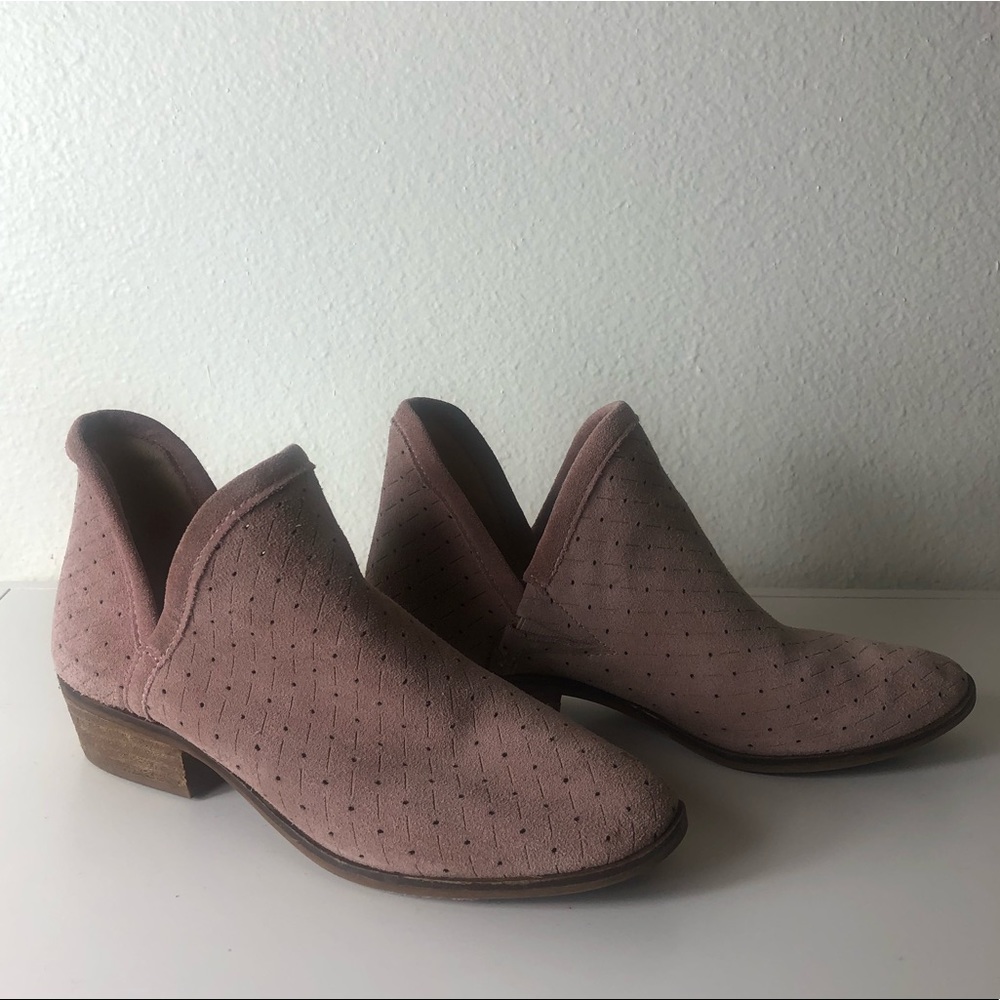 Lucky Brand Pink Leather Booties Size 7.5